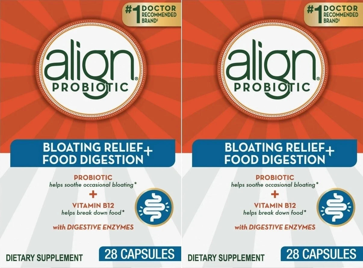 3 ALIGN – BLOATING RELIEF + FOOD DIGESTION – 28 EACH, 84 TOTAL CAPS -EXP 7/2027