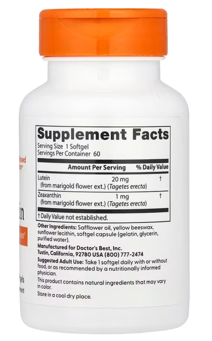 3X Doctor’s Best Lutein 20 MG 60 Count Supplement for Vision EXP 06/2026