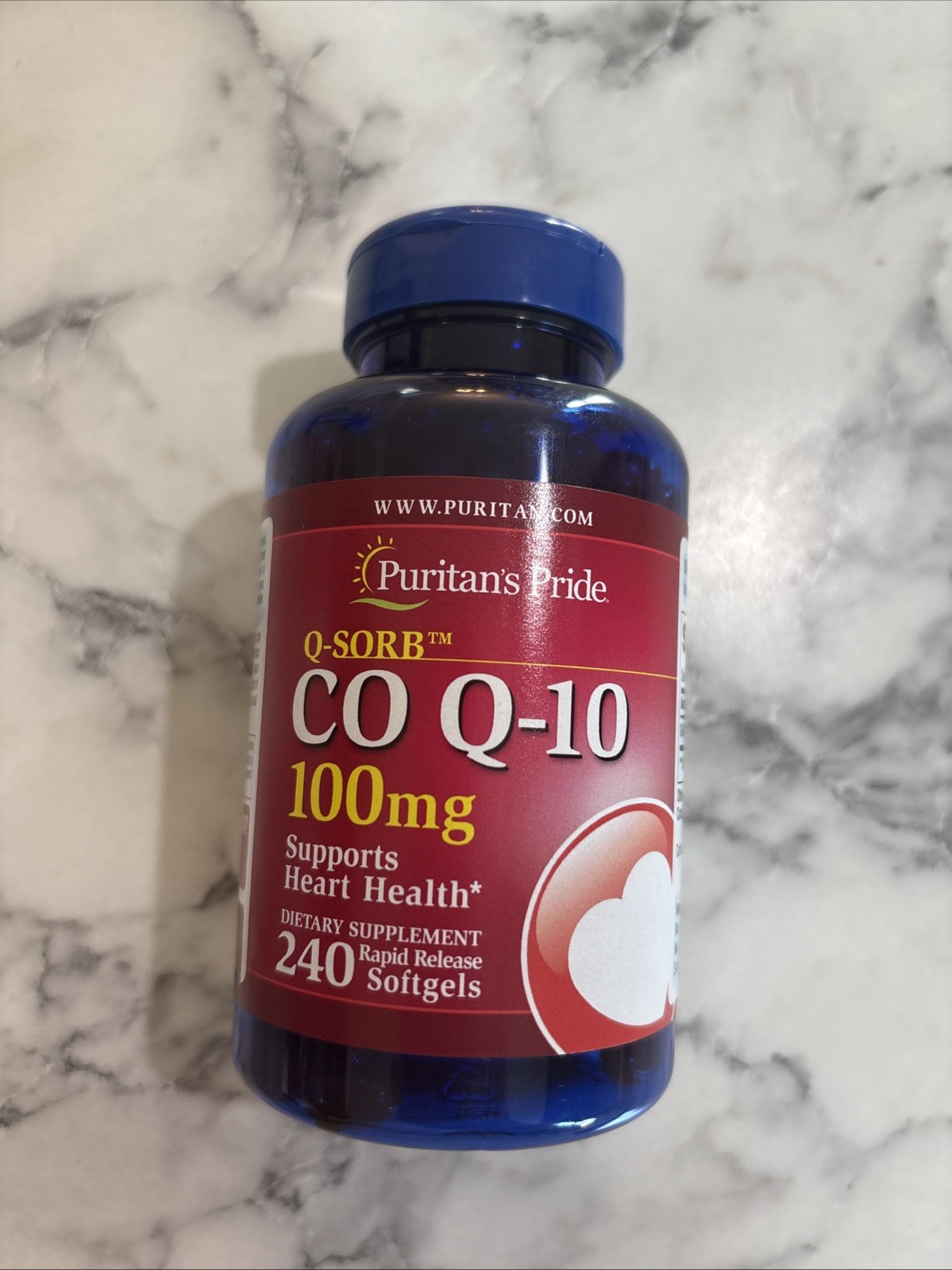Puritan’s Pride Q-sorb Co Q-10 100mg Rapid Release Softgels -240 Count Exp 07/27