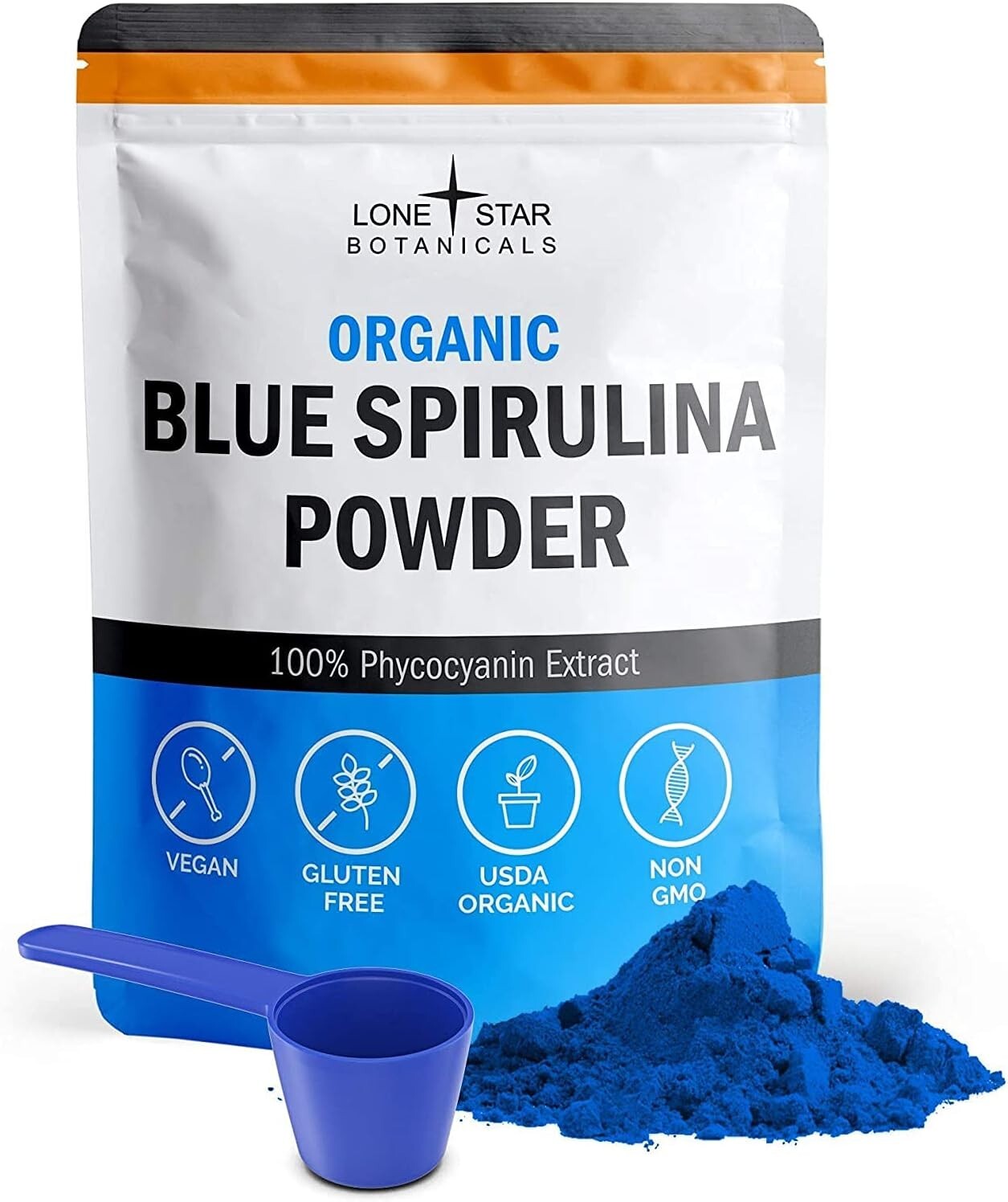 Lone Star Botanicals – Organic Blue Spirulina Powder 1.06oz, 100% Pure