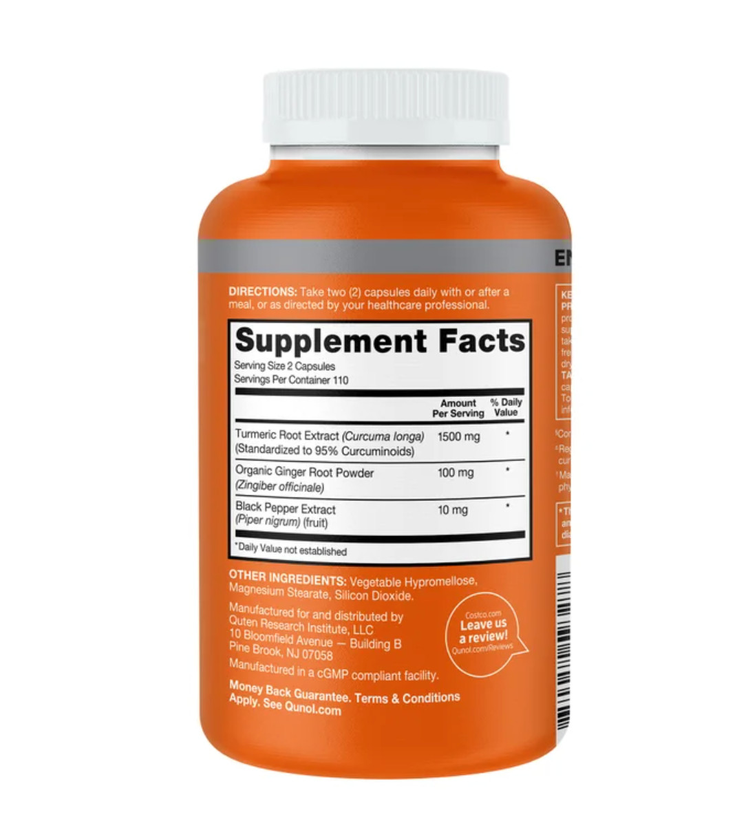 Qunol Turmeric Curcumin 1500mg 220 Capsules w/ Ginger & Black Pepper Joint