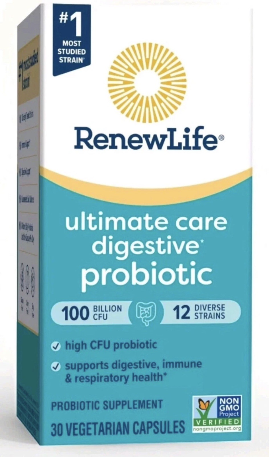RenewLife Ultimate Care Digestive Probiotic 100 Billion CFU 30 CAPS EXP 10/2026+