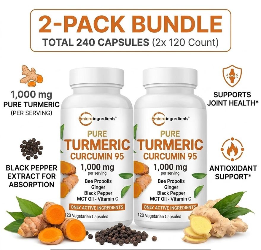 Micro Ingredients Turmeric Curcumin 95 2-Pack 1000mg Black Pepper 240 Capsule