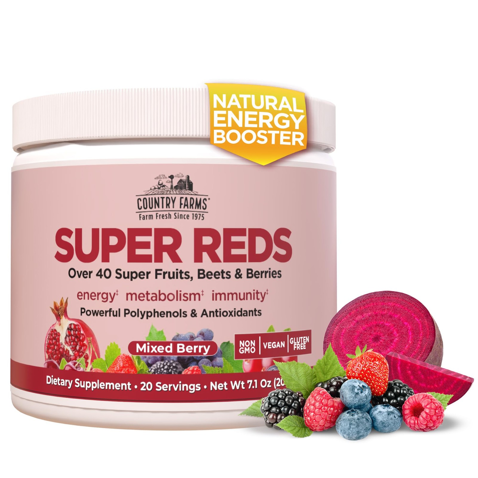 COUNTRY FARMS Super Reds, Energizing 7.1 Ounce (Pack of 1), Standart