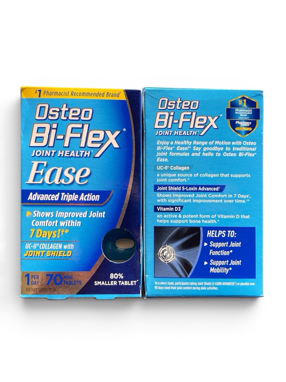 2 Packs Of Osteo Bi-flex Ease Advanced Triple Action 70 Mini Tablets. Ex09/27