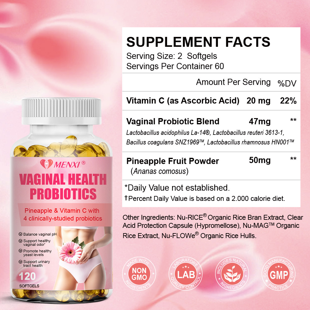 Vaginal Probiotics for Women pH Balance with Prebiotics & Lactobacillus 120Count