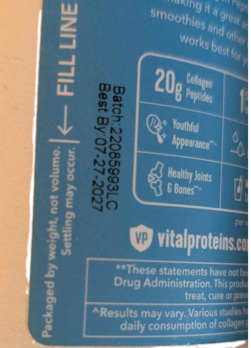 Vital Proteins Collagen Peptides Powder Unflavored Protein 10 oz Total Ex 07/27