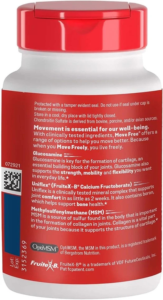 Schiff Move Free Joint Health Advanced MSM With Glucosamine Coated Tablets 120