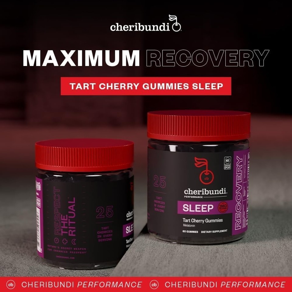 Cheribundi Performance Sleep Tart Cherry Gummies + Melatonin 60 Gummies Exp10/26