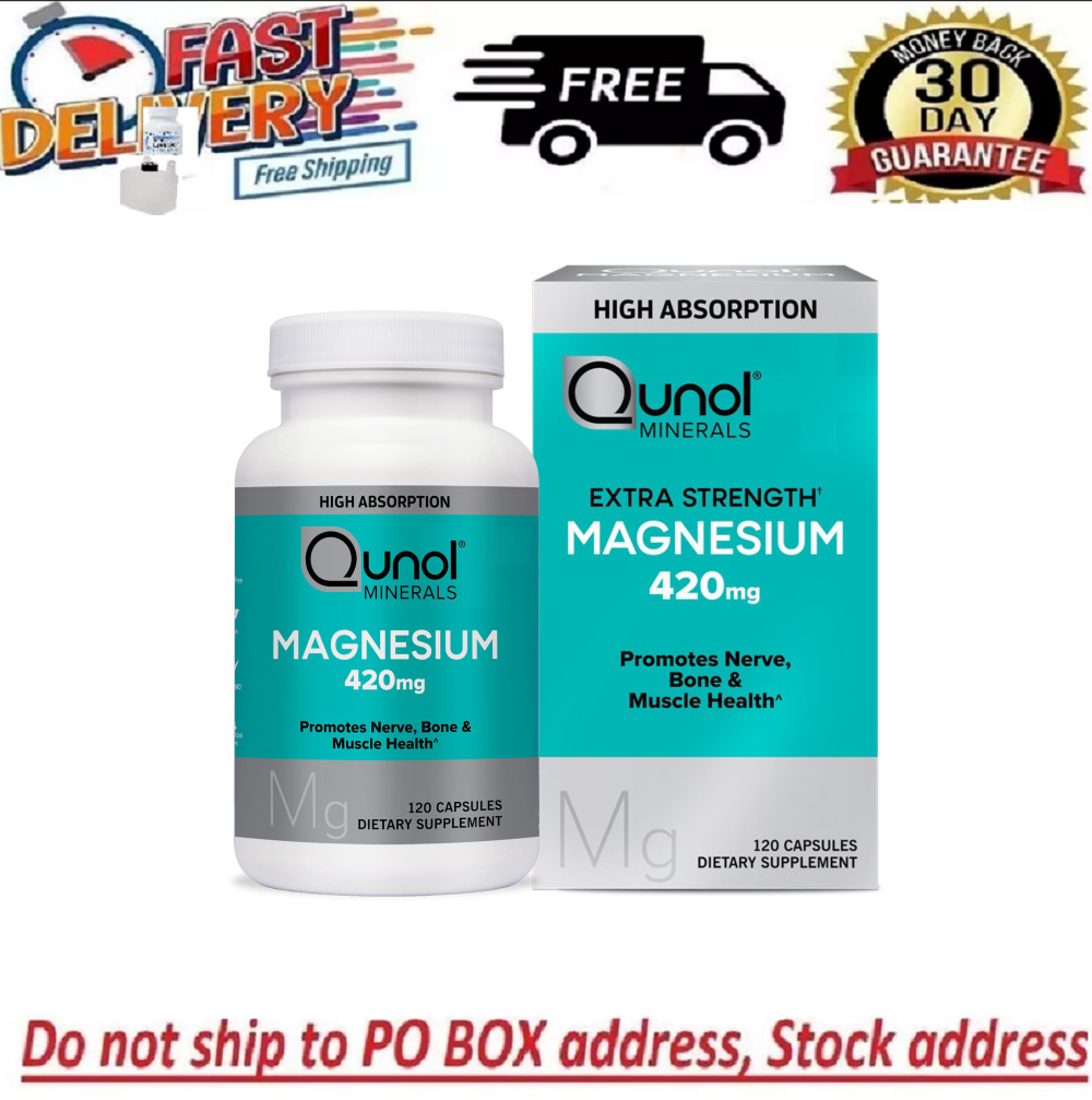 Qunol Magnesium Capsules (120 Count), High Absorption, 420Mg, Extra Strength