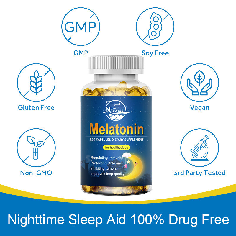 10mg Sleep Support Capsules Improve Sleep Quality Relieve Stress Sleep 4× 120Pcs