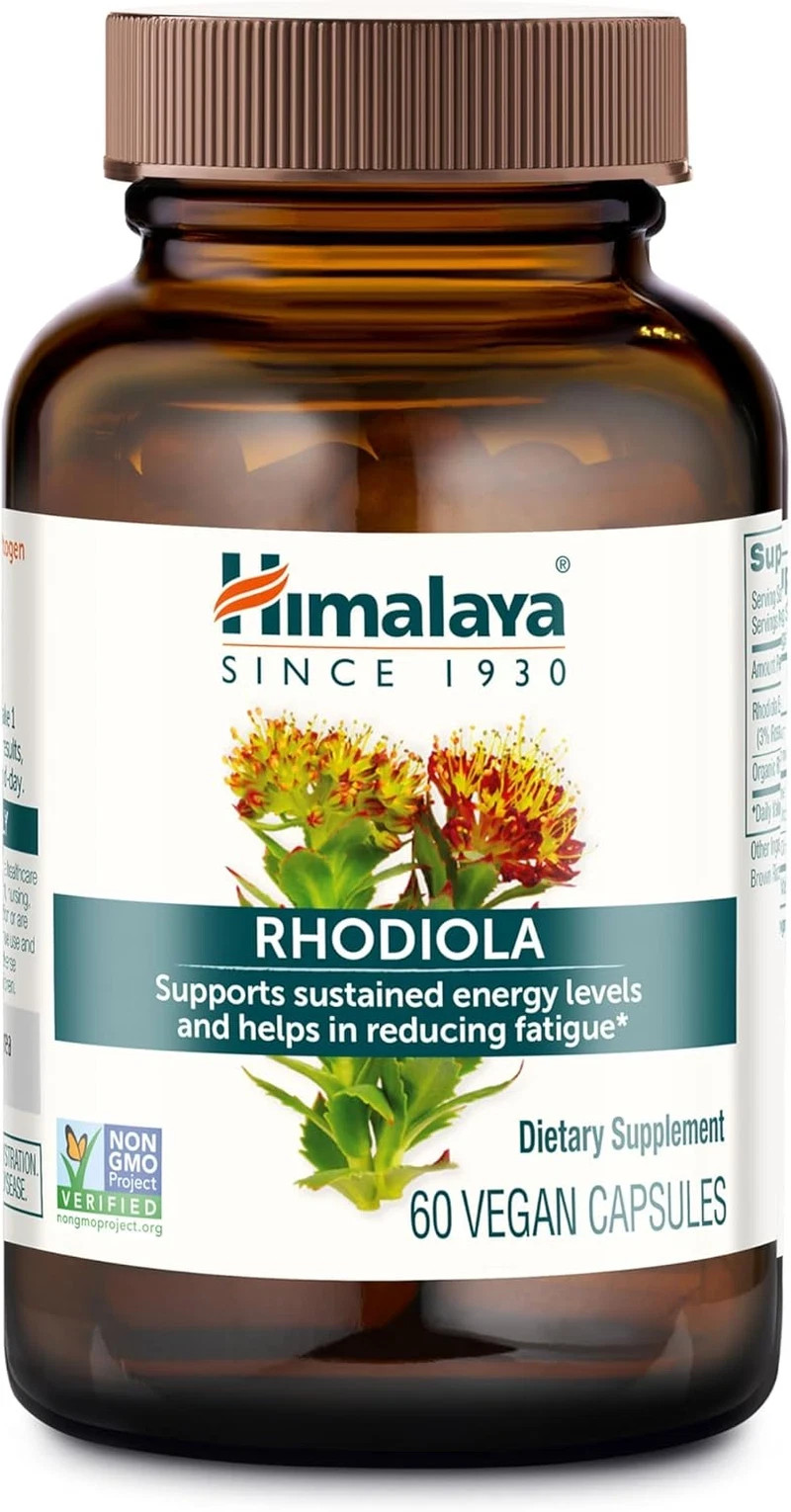 Himalaya Rhodiola Rosea 250mg Herbal Stress Energy Support Vegan 60 Capsules