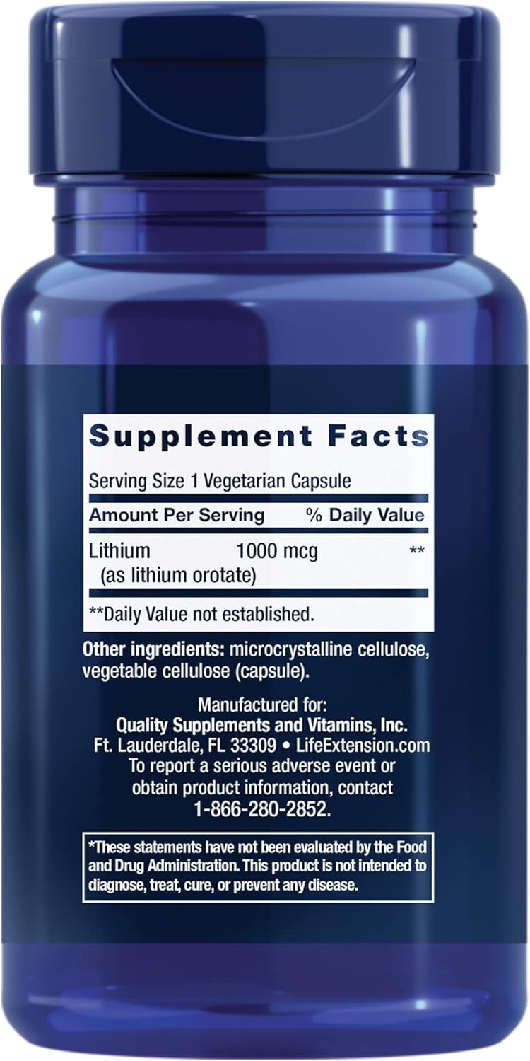 Life Extension Lithium 1000 mcg 100 capsules