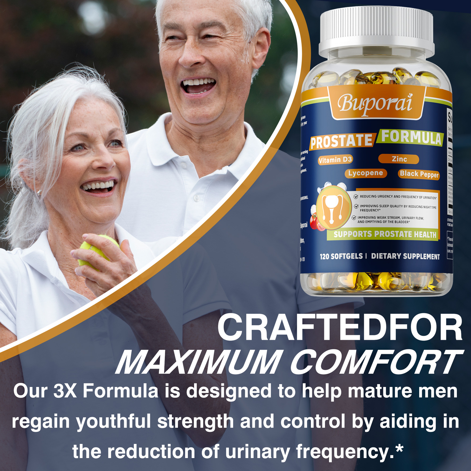 Prostate Formula – with Pumpkin Seed Oil, Lycopene, Plant Sterols, Saw Palmetto
