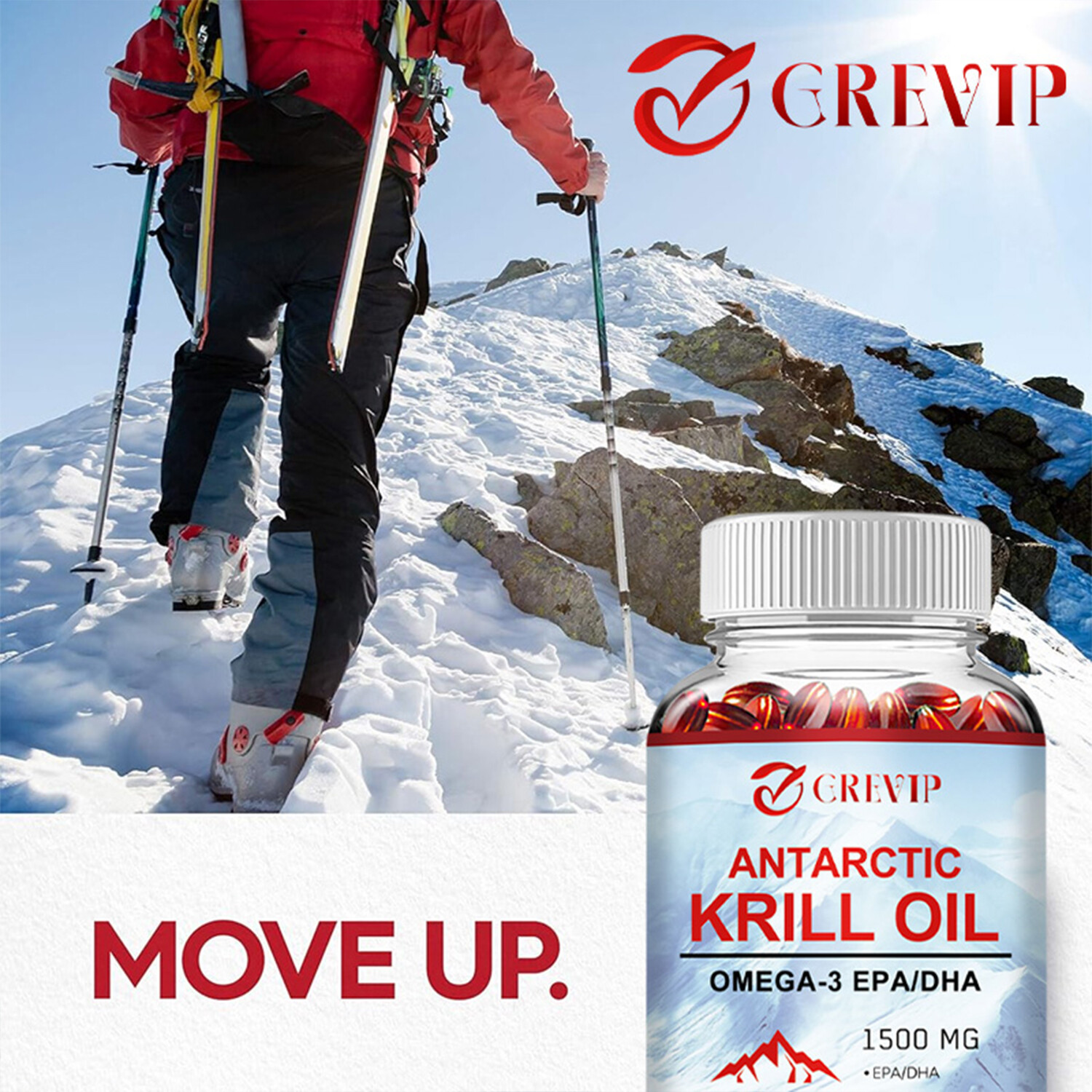 120pcs Antarctic Krill Oil – Support Joint, Brain, Heart, Blood Pressure Health