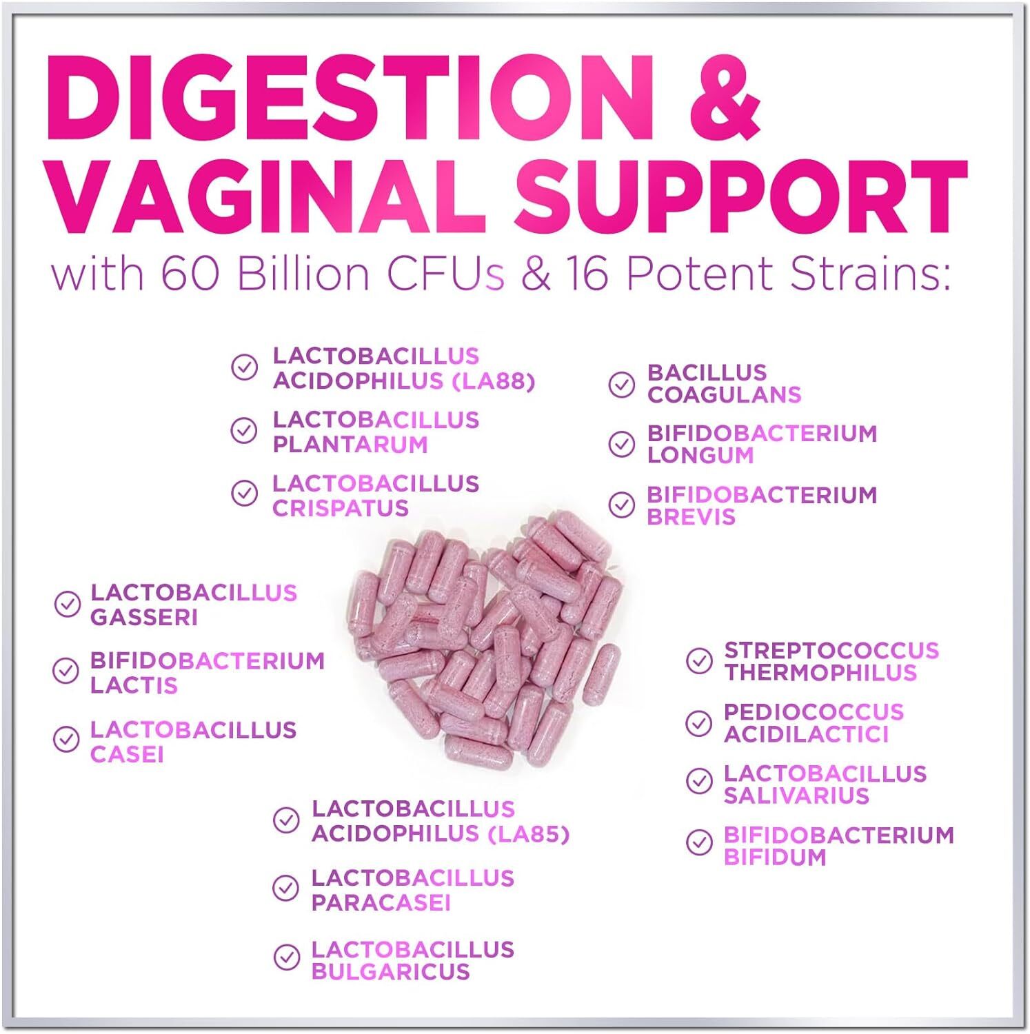 Probiotics For Women 60 Billion CFU – Women’s Digestive & Vaginal Health