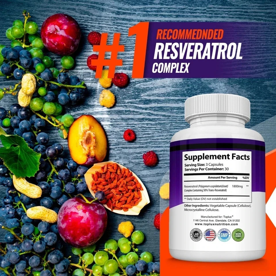 Resveratrol Supplement 1800mg Natural Antioxidant