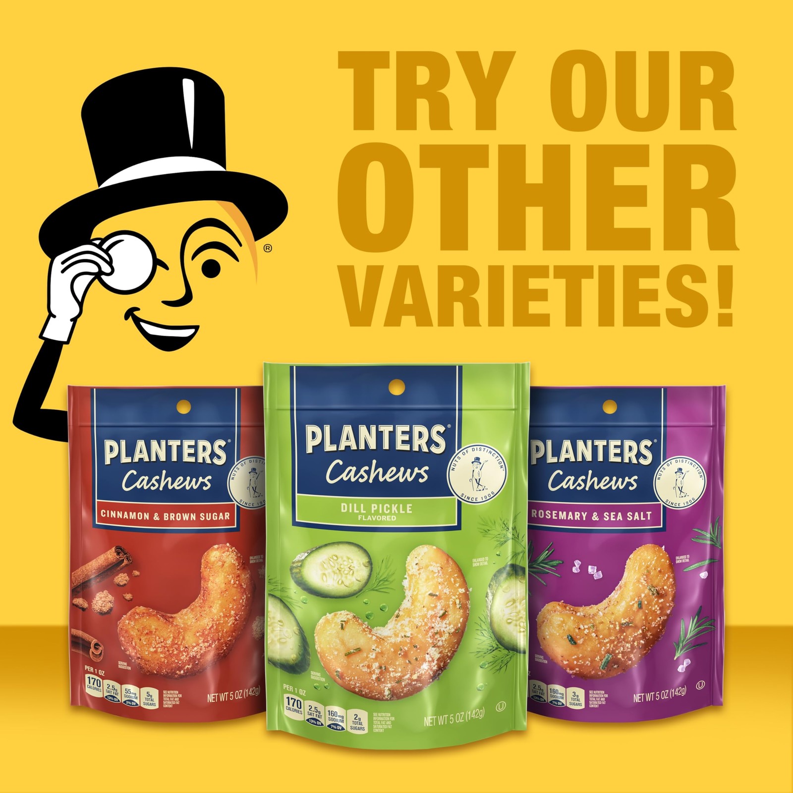 PLANTERS Cashews Cinnamon & Brown Sugar – Trail Mix Snack 5 oz (Pack of 1)
