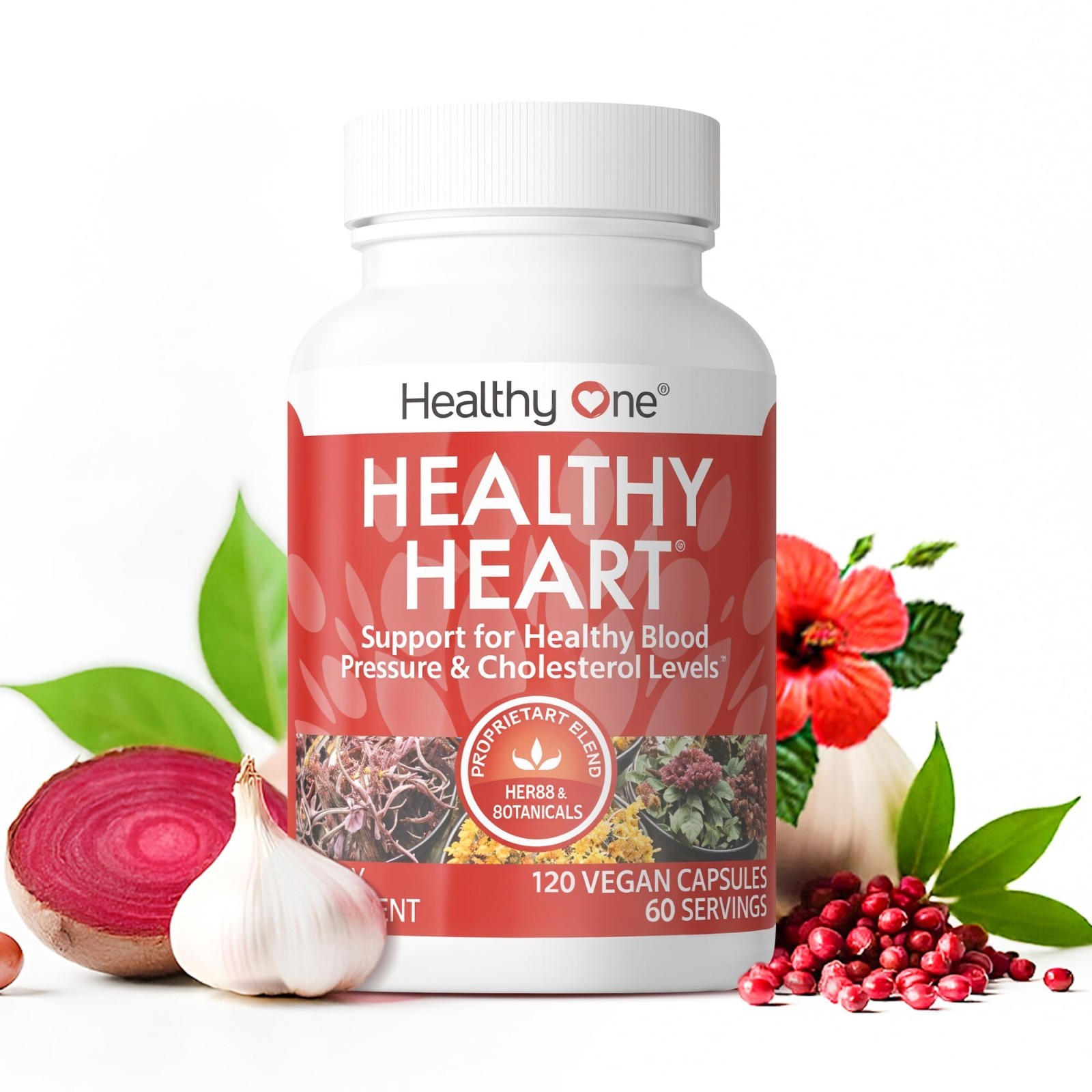 Healthy Heart Supplement – Cholesterol Support, Circulation & Blood Pressure – 1