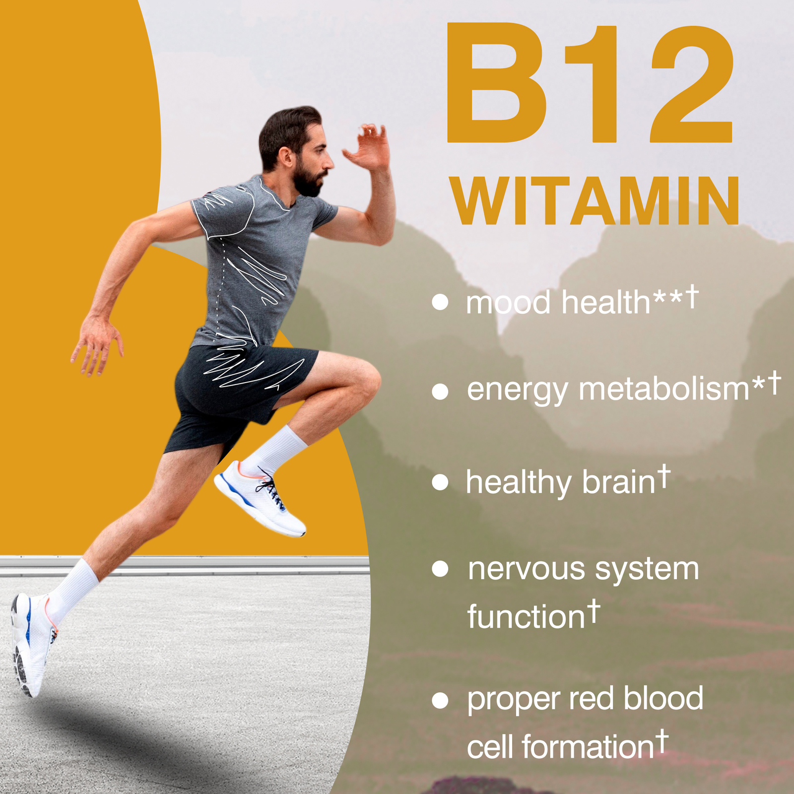 Vitamin B12 Capsules 1000mcg – Boosts Energy Nervous System, Energy Metabolism