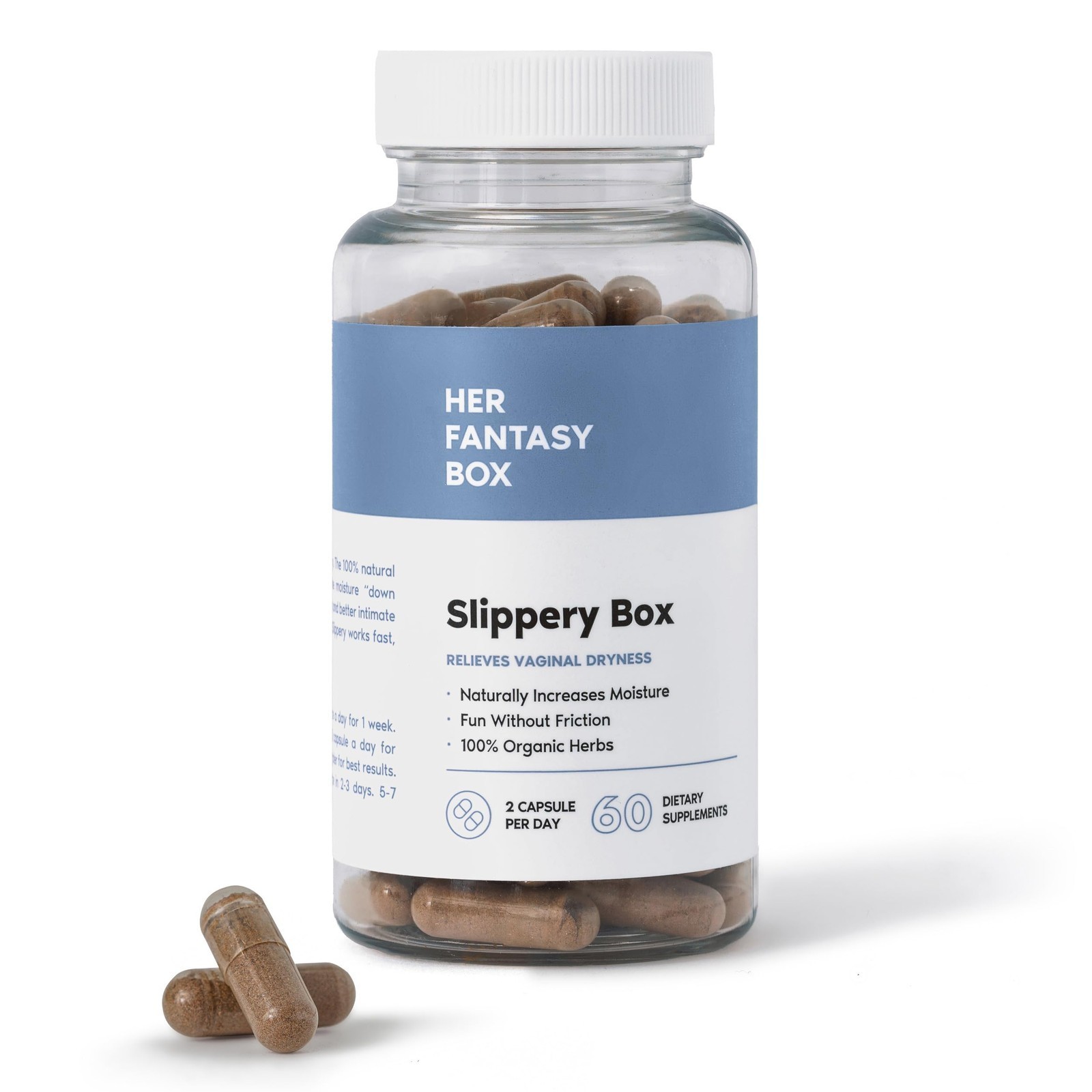 Slippery Box Slippery Elm Capsules Fast‑Acting Feminine Vaginal Care Supplement