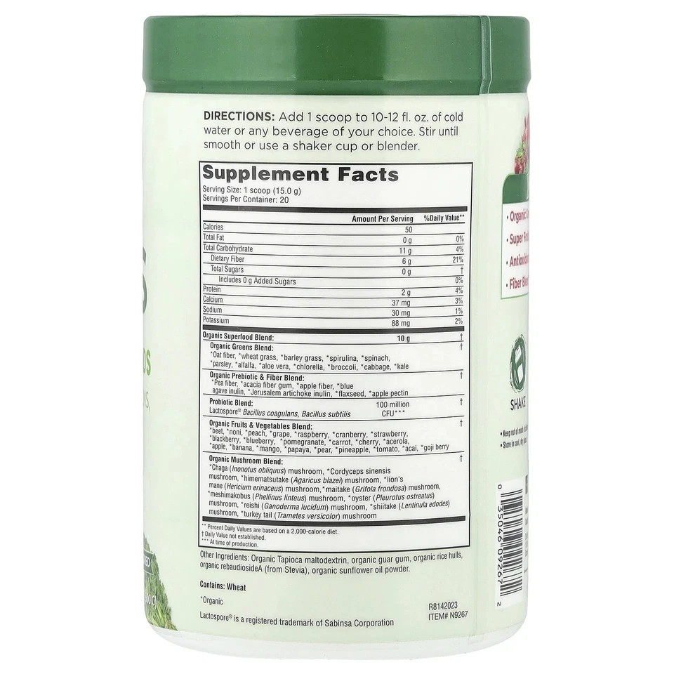 Country Farms Super Greens Alkalizing Formula Natural 300 g, 10.6 oz (6 Packs)
