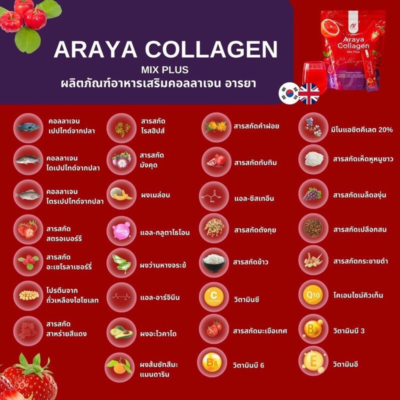 6X ARAYA Collagen Mix Plus Reduce Dark Spot Brightening Skin Supplement Drink