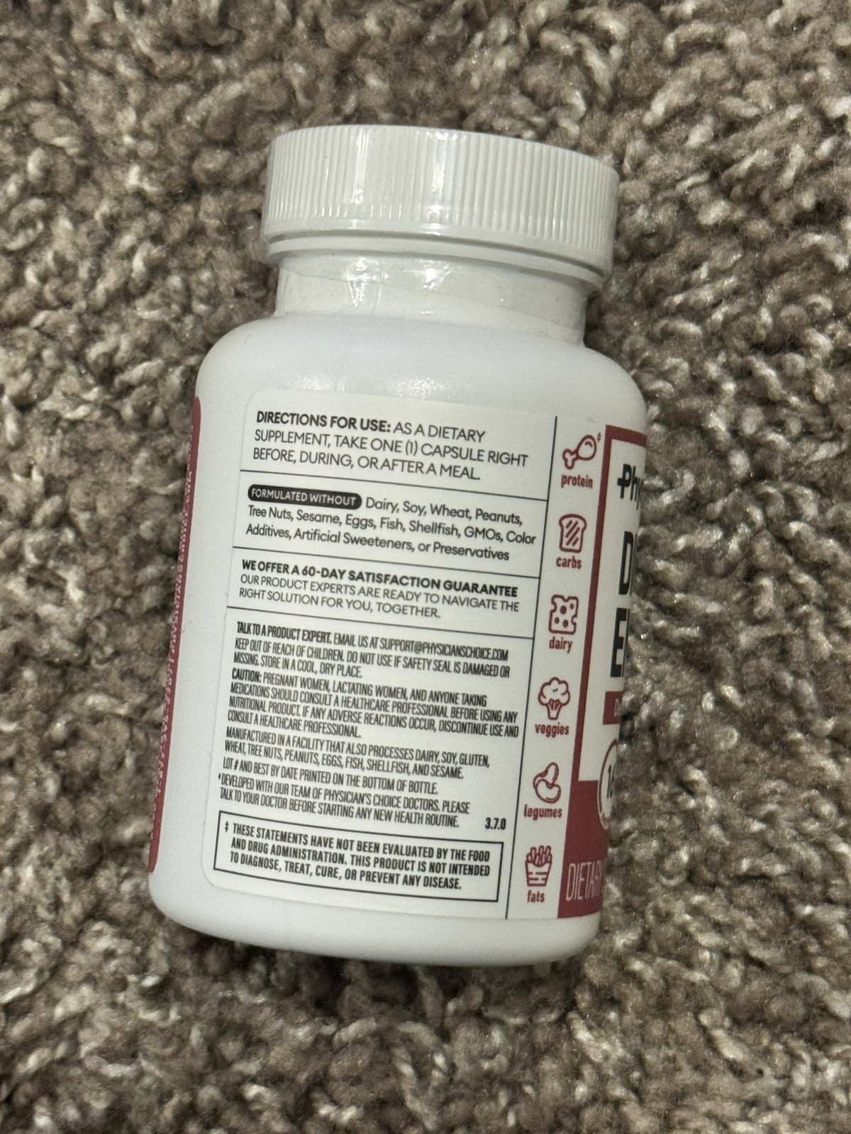 Physicians Choice Digestive Enzymes Capsules, 60-Pack, Sealed