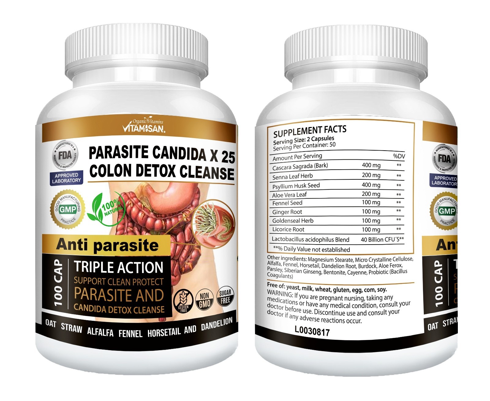 Worm parasite cleanse colon support anti worm detox clean support fungus colon