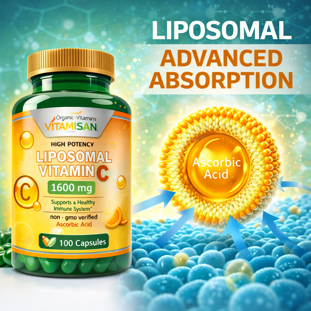 Liposomal Vitamin C 1600mg -200 Capsules – High Absorption Supplements