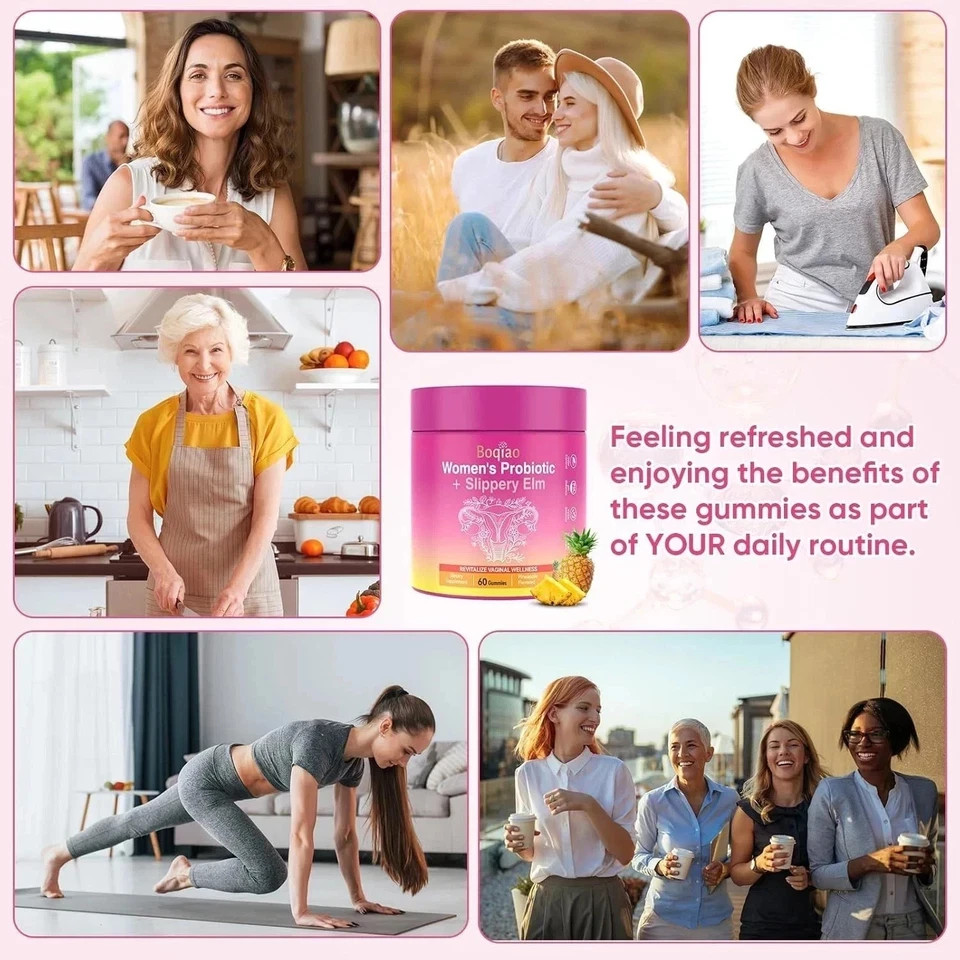 Probiotic Gummies + Slippery Elm🍍 Support Flora Women ph Balance Pineapple