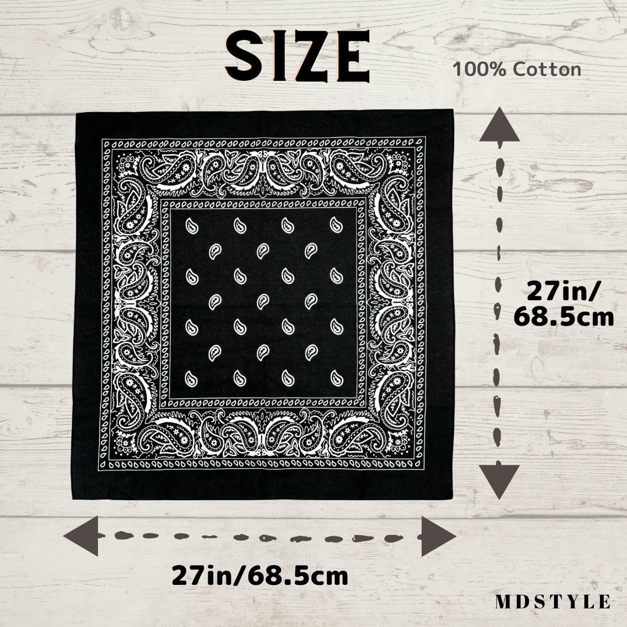 Extra Large Bandana 27” X 27” 100% Cotton for Men & Women Paisley Handkerchief H