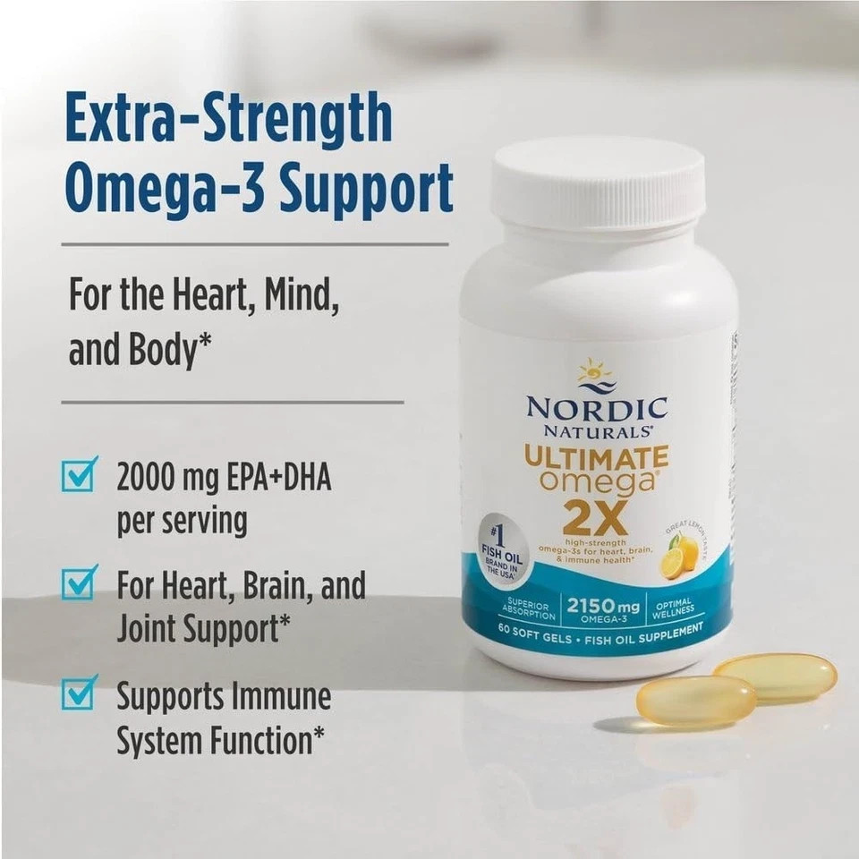 Nordic Naturals Ultimate Omega 2X 180 Softgels Extra Strength Fish Oil New