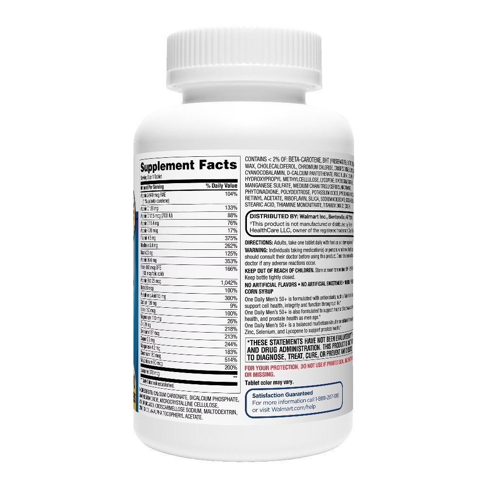 Men’s 50+ Multivitamin/Multimineral Supplement Tablets, 200 Count