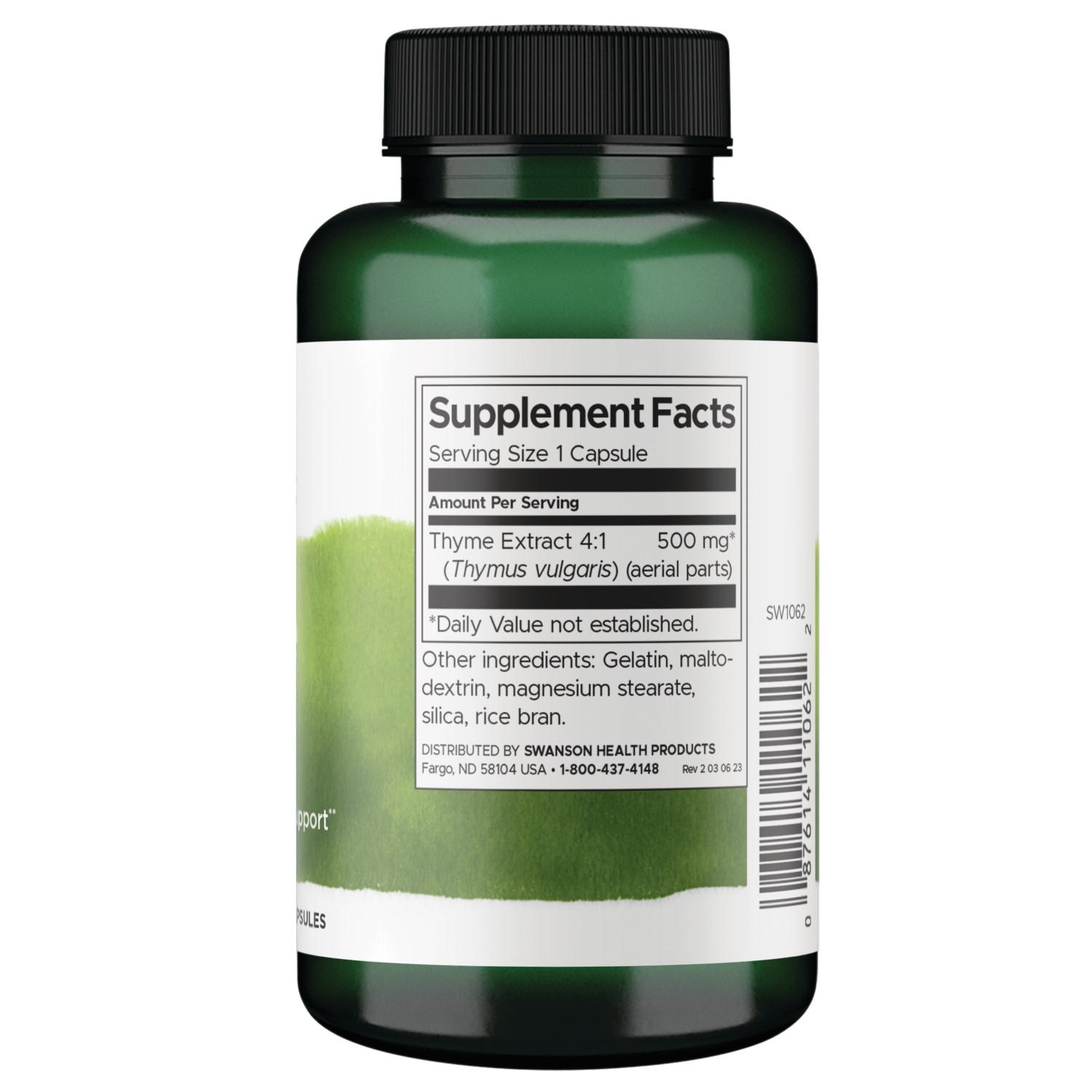 Swanson Thyme Leaf Supplement Capsules, 500 mg, 120 Count