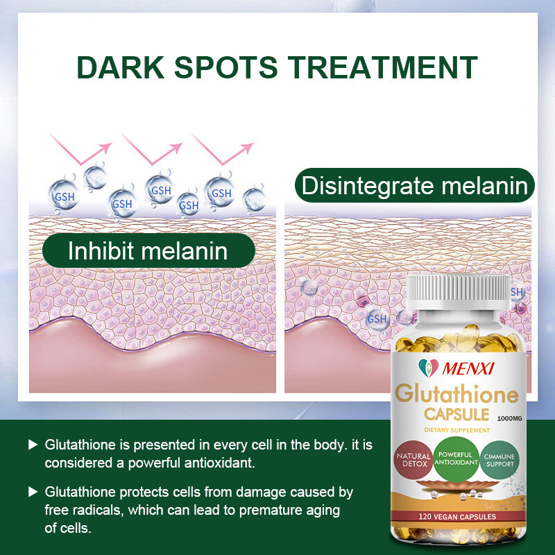 Glutathione Capsules 1000MG Anti-Aging Anti Wrinkle Skin Whitening Pill 60/120pc