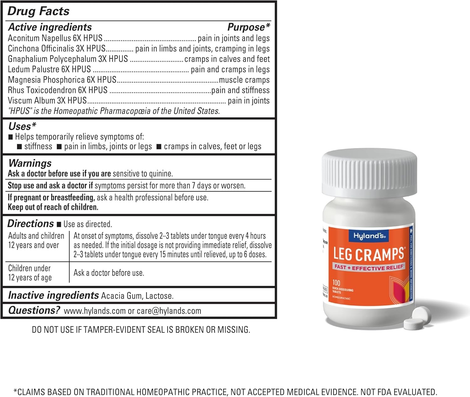 Hylands Leg Cramps w/ Homeopathic Quinine 100ct —