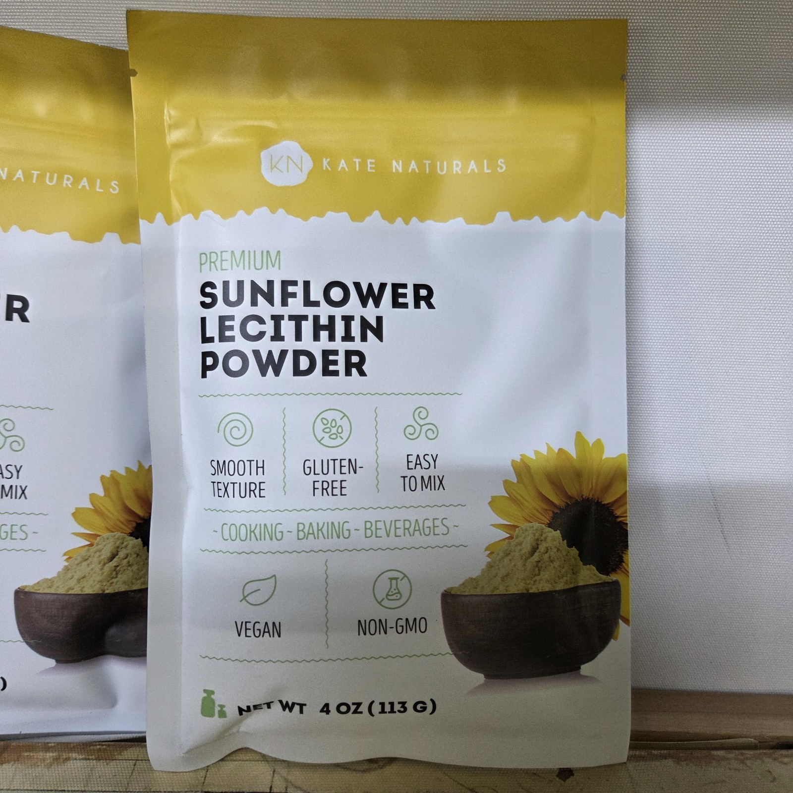 LOT – 3 BAGS Kate Naturals Sunflower Lecithin Powder – Bread Gummies Cooking 4oz