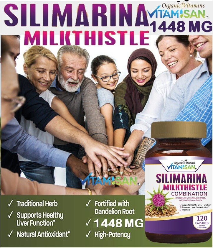 Naturals 3 PACK Milk Thistle Silimarina 120 Capsules Made in USA organic vitamin