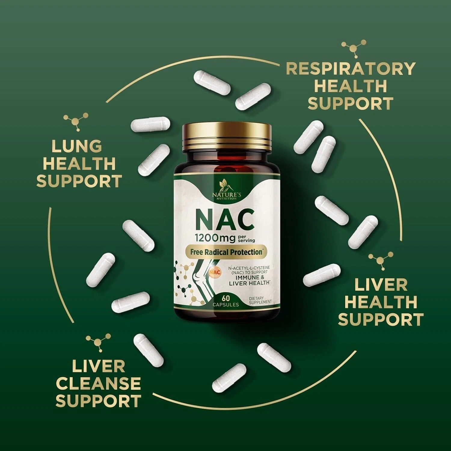 NATURES N-Acetyl-L-Cysteine (NAC) 1200 mg Per Serving – NAC Supplements for Lung