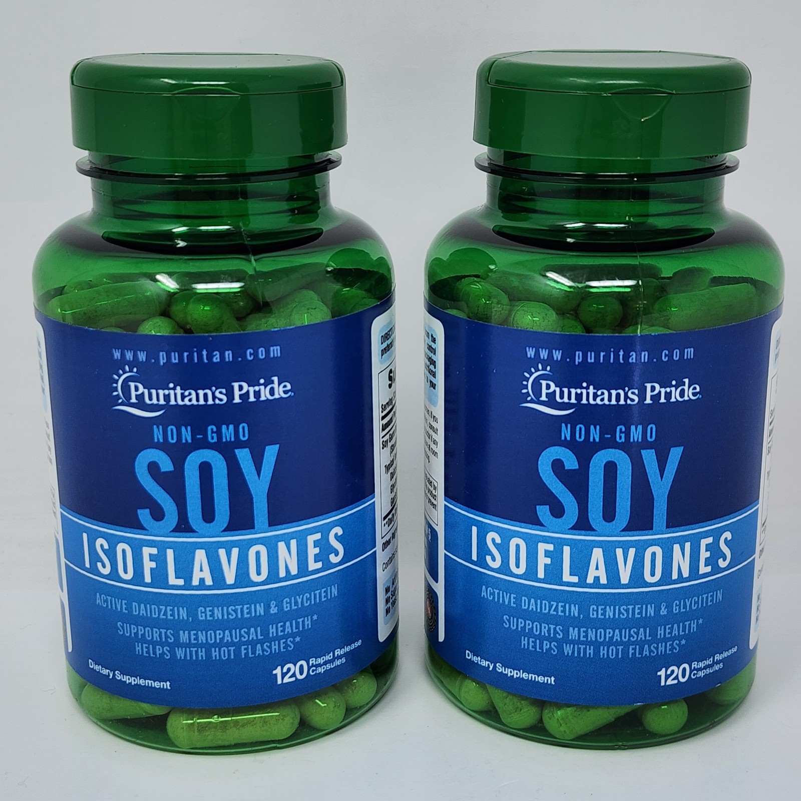 Puritan’s Pride Soy Isoflavones 750 mg, 120 Capsules Each (2 Pack) Exp 07/2027