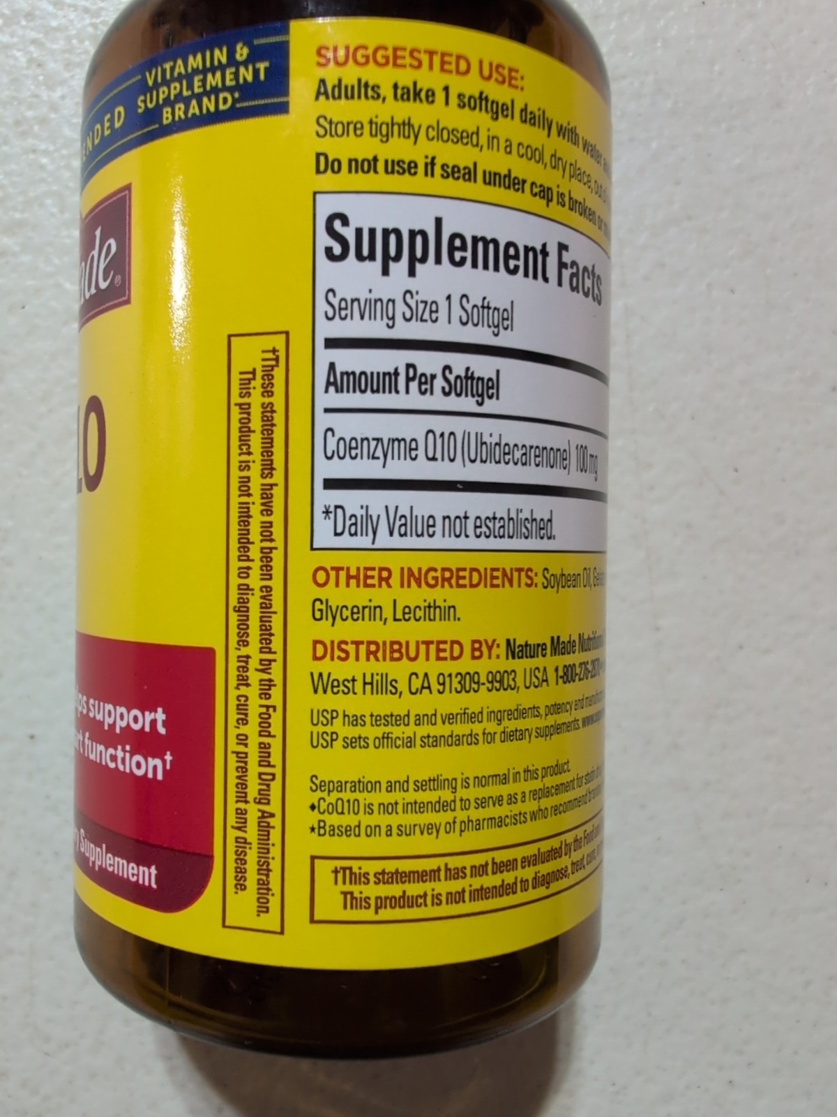 Nature Made CoQ10, 100mg. All-in-One Product, Softgels – 80 Count 03/2028