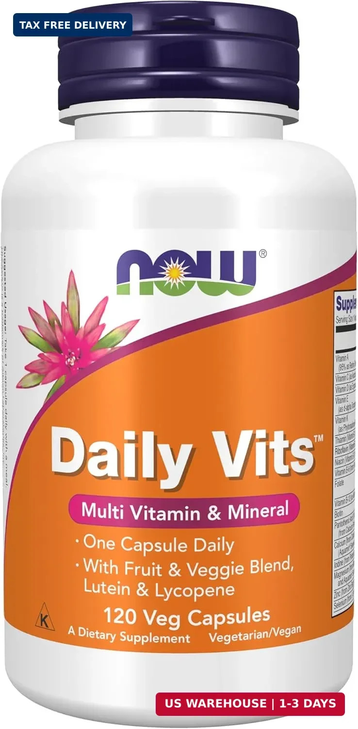 NOW Foods Supplements, Daily Vits™ with Fruit & Veggie Blend, Lutein and Lycopen