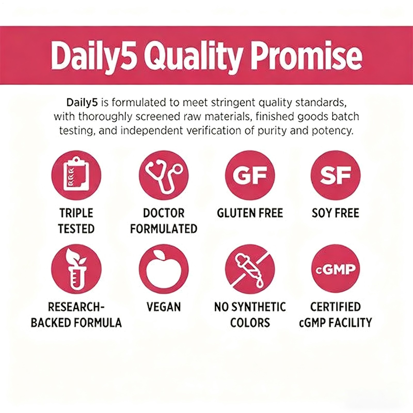 5 Pcs Doctors’ Preferred Daily5 90 Vegan Capsules , Dietary Supplement