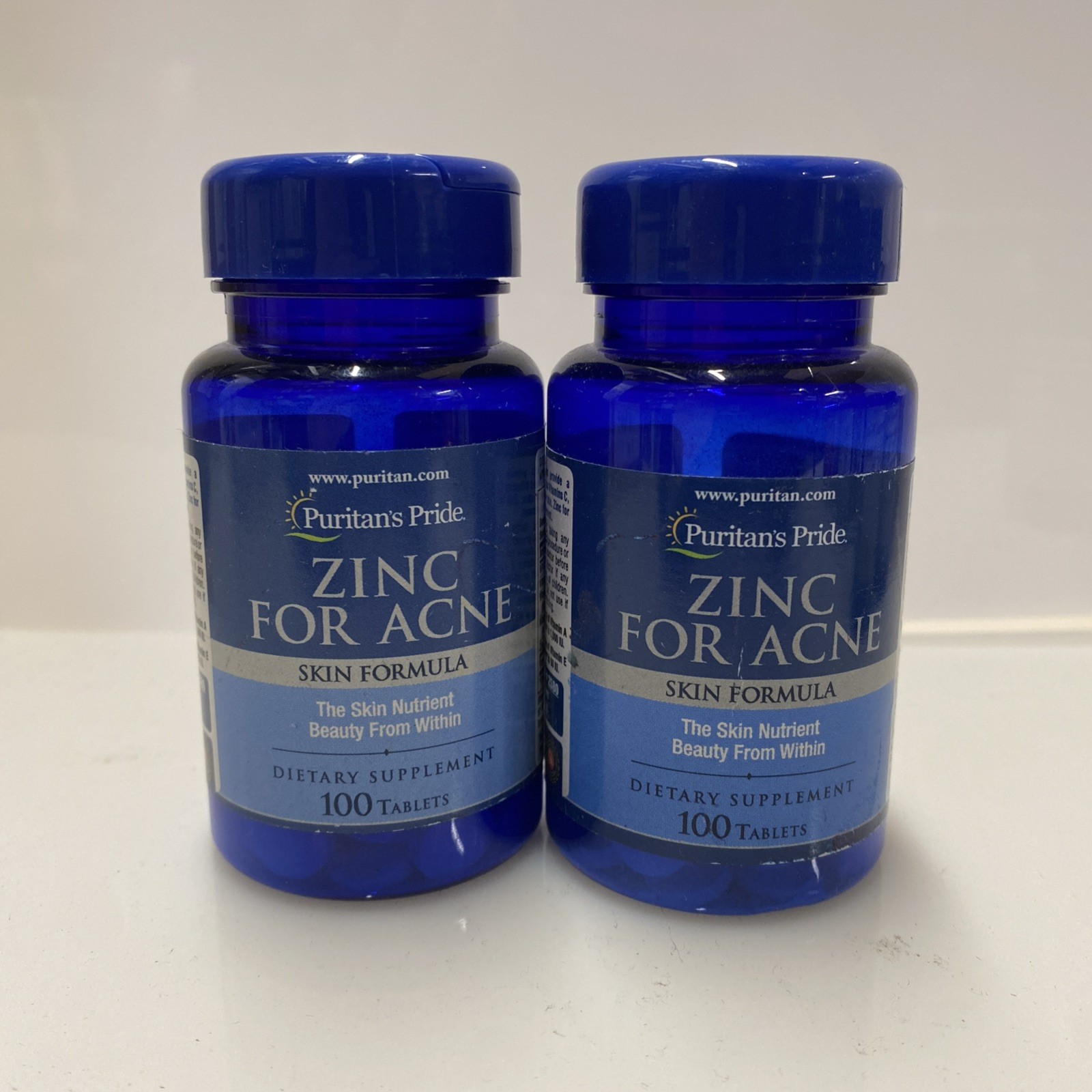 2X Puritan’s Pride Zinc for Acne – 100 Tablets Each