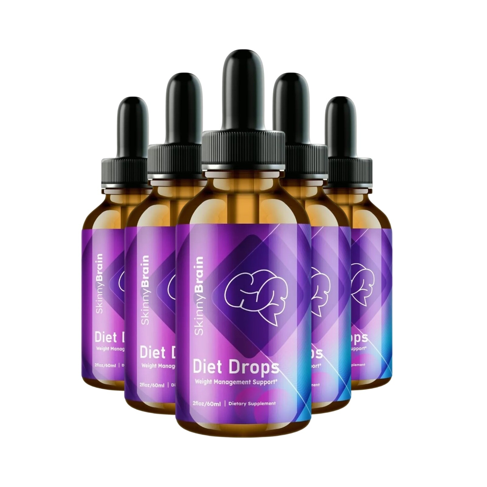 (5 Pack) Skinny Brain Diet Drops – Liquid Drops for Weight Management & Support