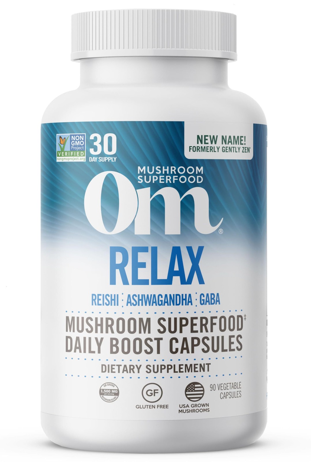 OM MUSHROOM SUPERFOOD Relax Mushroom Capsules, 90 Count, 30 Days EXP 8/2026