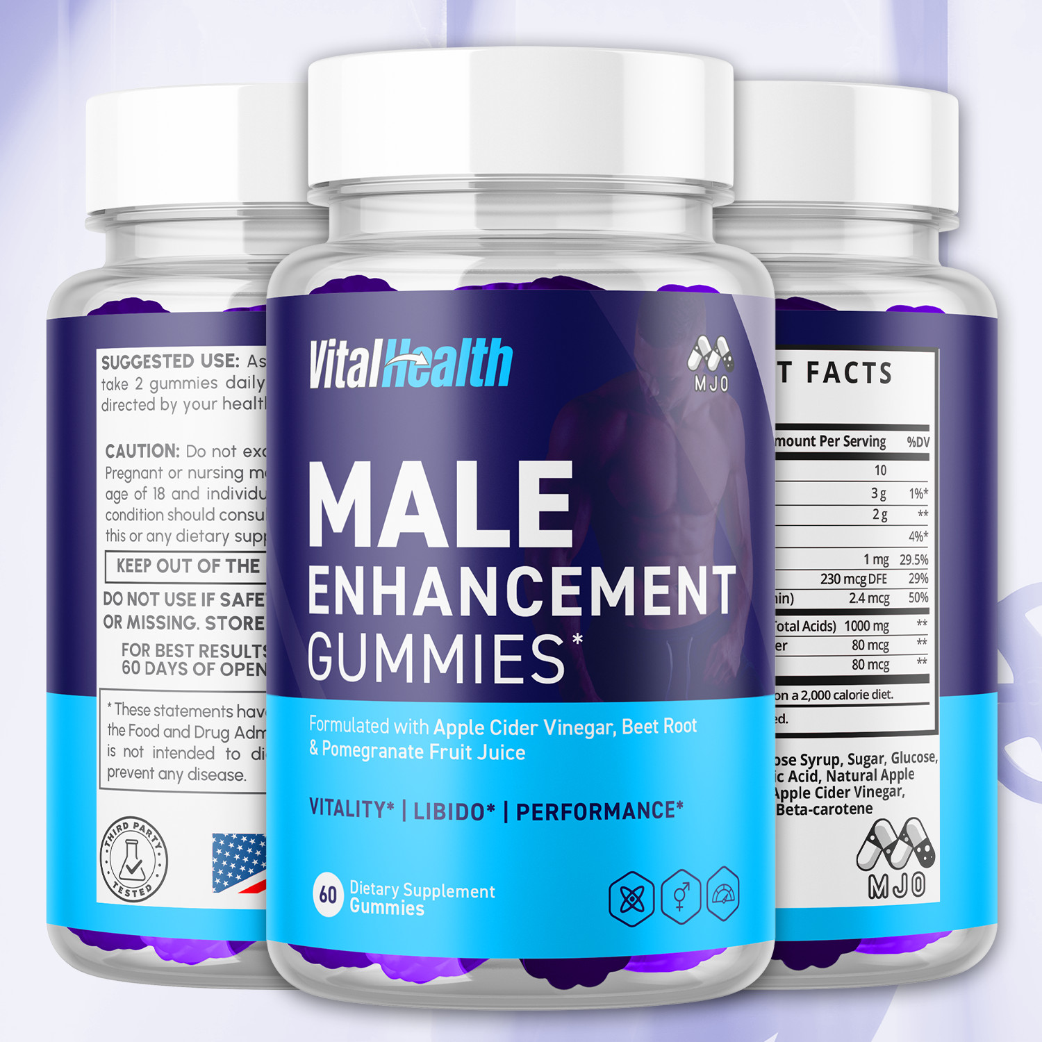(1 Pack) Vital Health Male Gummys Advanced Max Formula VitalHealth 60 Gummies
