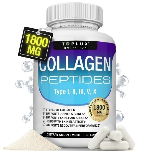 NEW Premium Collagen Peptides 1800 MG Hydrolyzed Anti-Aging – Types I,II,III,V,X