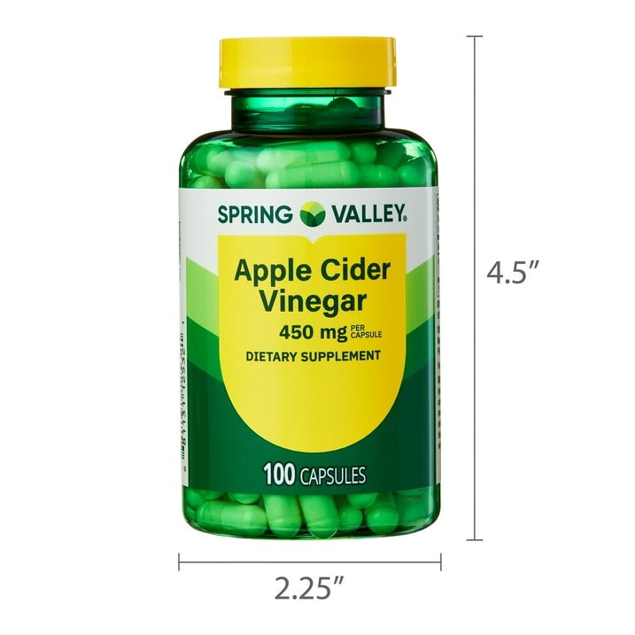 Spring Valley Apple Cider Vinegar Capsules 450 mg, 100 Count
